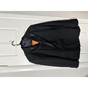 Suits for Men Size LG Black Double Breasted 2 Pieces Notch Lapel M589